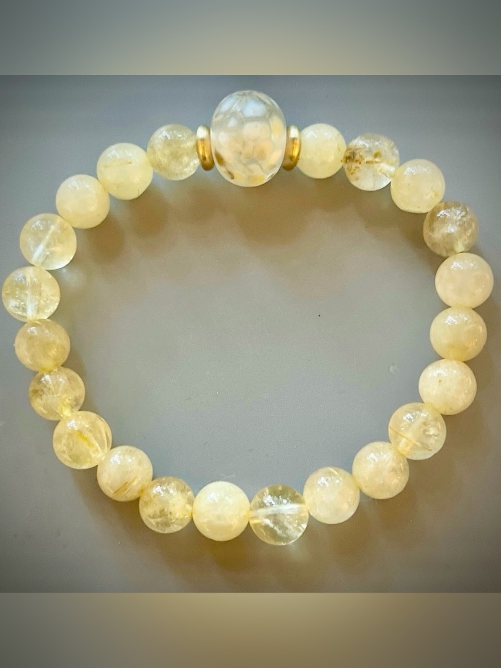 Yellow Selenite Handcrafted Bead Bracelet
